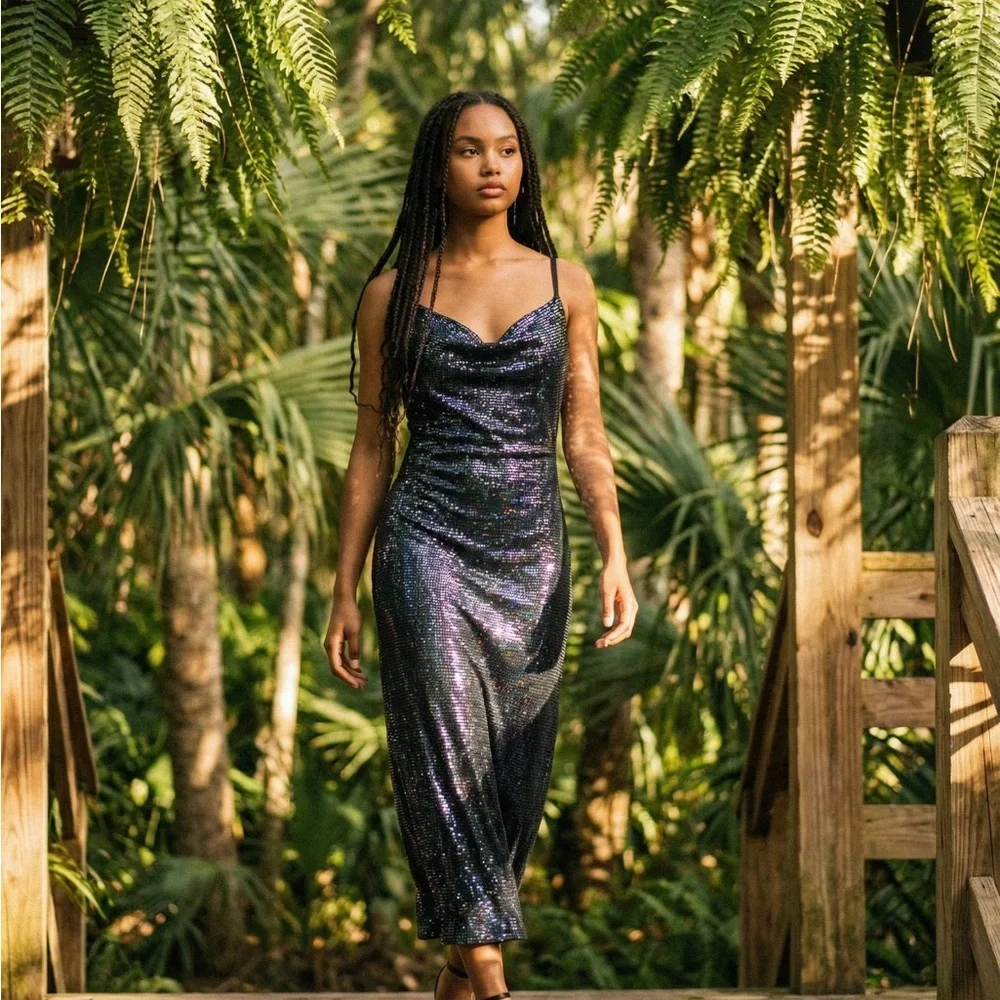 Bebe Sparkling Sequin Dress - Picture 1 of 4